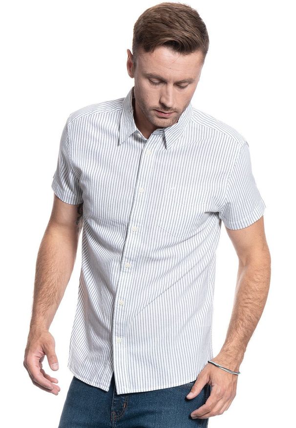 Wrangler - KOSZULA MĘSKA WRANGLER SS 1 PKT SHIRT REAL WHITE W5J1BMXW1 112130166