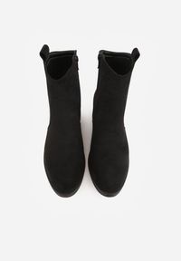 Born2be - Czarne Botki Ażurowe na Obcasie w Stylu Kowbojek Lalona. Okazja: na co dzień. Kolor: czarny. Materiał: dzianina. Wzór: ażurowy. Obcas: na obcasie. Styl: casual. Wysokość obcasa: średni #4