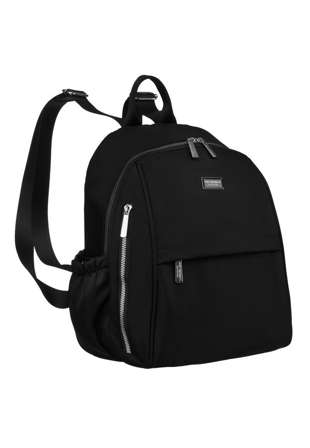 Plecak damski Peterson PTN CPY-04 czarny. Kolor: czarny. Materiał: materiał. Styl: casual, elegancki