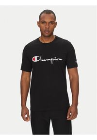 Champion T-Shirt 221621 Czarny Standard Fit. Kolor: czarny. Materiał: bawełna