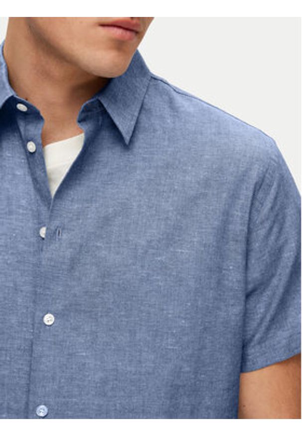 Selected Homme Koszula New Linen 16079053 Niebieski Regular Fit. Kolor: niebieski. Materiał: bawełna