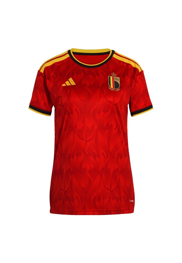Adidas - Koszulka podstawowa Belgium 26. Kolor: wielokolorowy, żółty, czerwony. Materiał: materiał. Technologia: ClimaCool (Adidas). Sport: piłka nożna