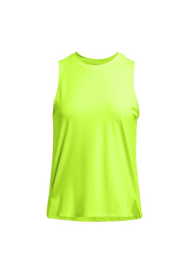 Damski tank top Under Armour Launch Elite. Kolor: żółty. Materiał: tkanina. Sport: bieganie