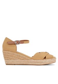 TOMMY HILFIGER - Tommy Hilfiger Espadryle Basic Open Toe Mid Wedge FW0FW04785 Khaki. Nosek buta: otwarty. Kolor: brązowy #1