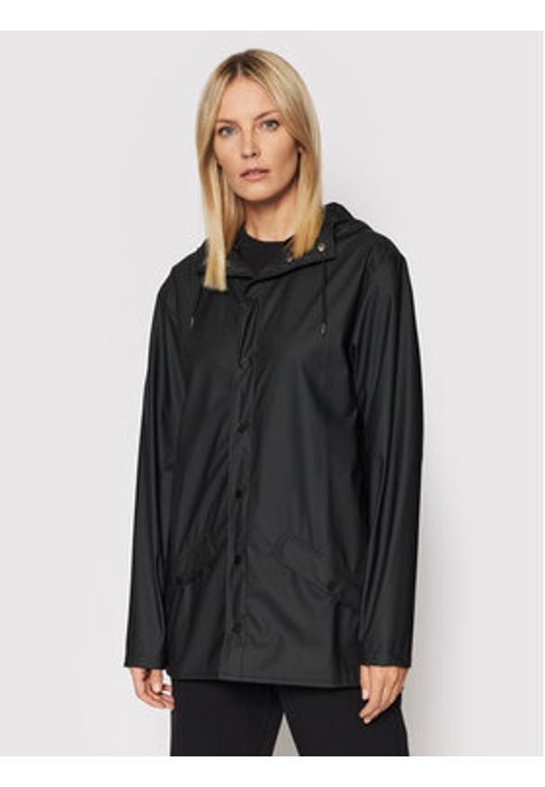 Rains Kurtka przeciwdeszczowa Unisex 12010 Czarny Regular Fit. Kolor: czarny. Materiał: syntetyk