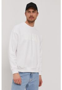 Diesel Bluza bawełniana męska kolor biały z aplikacją. Okazja: na co dzień. Kolor: biały. Materiał: bawełna. Wzór: aplikacja. Styl: casual #5