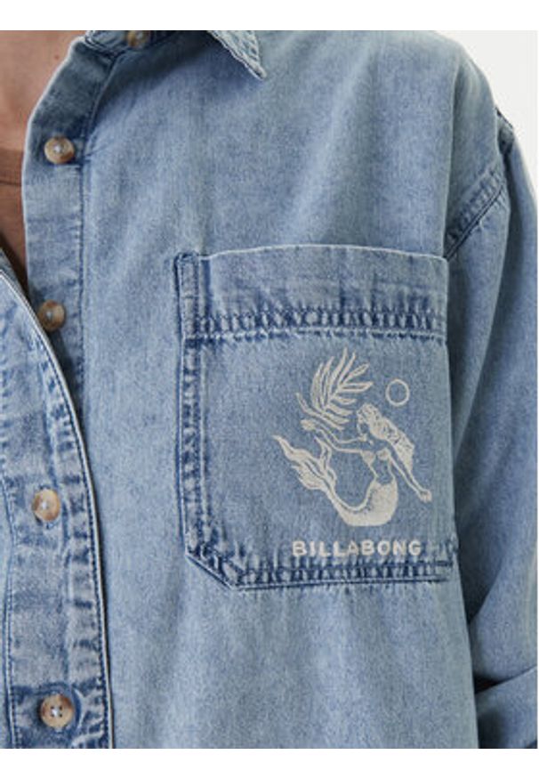 Billabong Koszula jeansowa Down The Coast EBJWT00122 Niebieski Oversize. Kolor: niebieski. Materiał: bawełna