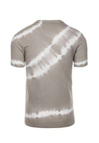 Ombre Clothing - T-shirt męski bawełniany TIE DYE - szary V4 S1622 - XL. Kolor: szary. Materiał: bawełna #4