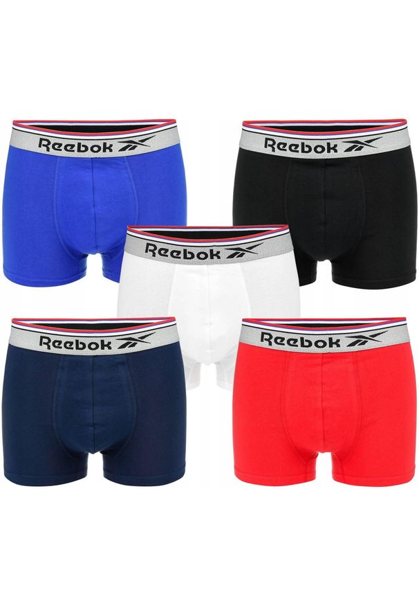 Reebok - Bokserki majtki męskie bawełna 5 par REEBOK SPORTS TRUNK CATHAL. Kolor: niebieski. Materiał: bawełna