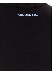 Karl Lagerfeld - KARL LAGERFELD Bluza Future Logo 225W1804 Czarny Regular Fit. Typ kołnierza: dekolt w karo. Kolor: czarny. Materiał: bawełna
