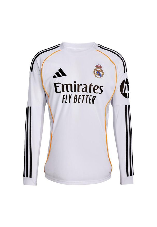 Adidas - Koszulka Real Madrid 25/26 Long Sleeve Home. Kolor: biały. Długość rękawa: długi rękaw. Sport: piłka nożna