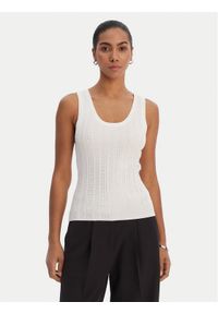 Fracomina Top FR26ST4005K524R9 Écru Slim Fit. Materiał: wiskoza #1