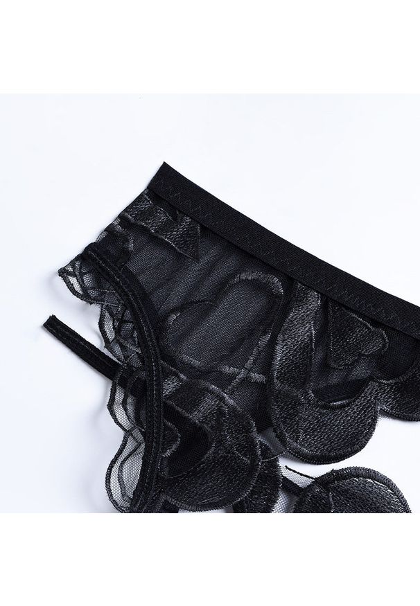 Intica - Haftowany komplet bielizny z regulowanymi ramiączkami Le. Kolor: czarny. Materiał: materiał. Wzór: haft