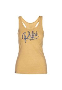 Damska koszulka typu tank top Kilpi Ariana. Kolor: żółty. Długość rękawa: bez rękawów. Sport: turystyka piesza #1