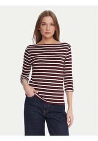 TOMMY HILFIGER - Tommy Hilfiger Bluzka WW0WW40589 Bordowy Regular Fit. Kolor: czerwony. Materiał: bawełna