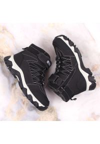 Trapery buty ocieplane owczą wełną eVento Jr EVE390 czarne. Zapięcie: rzepy. Kolor: czarny. Materiał: wełna. Szerokość cholewki: normalna. Sezon: zima #2