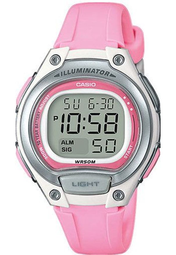 Zegarek Casio LW-203 -4AV Dual Time damski różowy. Kolor: różowy