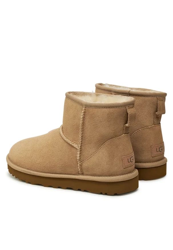 Ugg - UGG W CLASSIC MINI II Buty zimowe damskie. Zapięcie: pasek. Kolor: brązowy. Materiał: skóra, nylon, zamsz, jeans. Sezon: zima