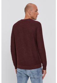 Selected Sweter męski kolor bordowy. Okazja: na co dzień. Kolor: czerwony. Materiał: materiał. Długość rękawa: długi rękaw. Długość: długie. Styl: casual #3