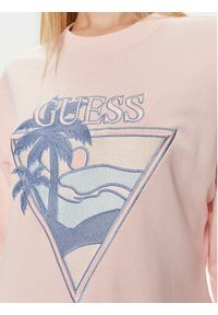 Guess Bluza W4GQ11 KBK32 Różowy Relaxed Fit. Kolor: różowy. Materiał: syntetyk