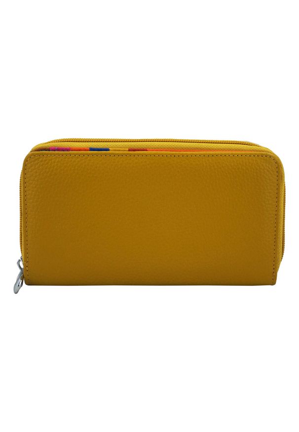 Barberini's - Portfel skórzany BARBERINI'S c. żółty D-8601-43. Kolor: żółty. Materiał: skóra. Wzór: kolorowy