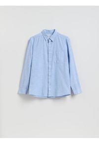 Reserved - Koszula regular z lnem - jasnoniebieski. Kolor: niebieski. Materiał: len #1