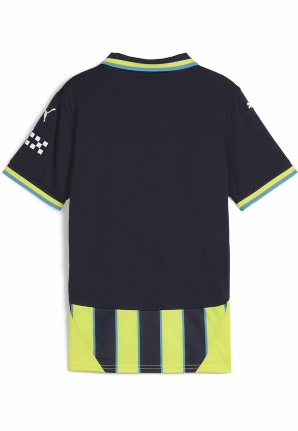 Puma - Dziecięca koszulka wyjazdowa Manchester City 2024/25. Kolor: żółty, wielokolorowy, niebieski