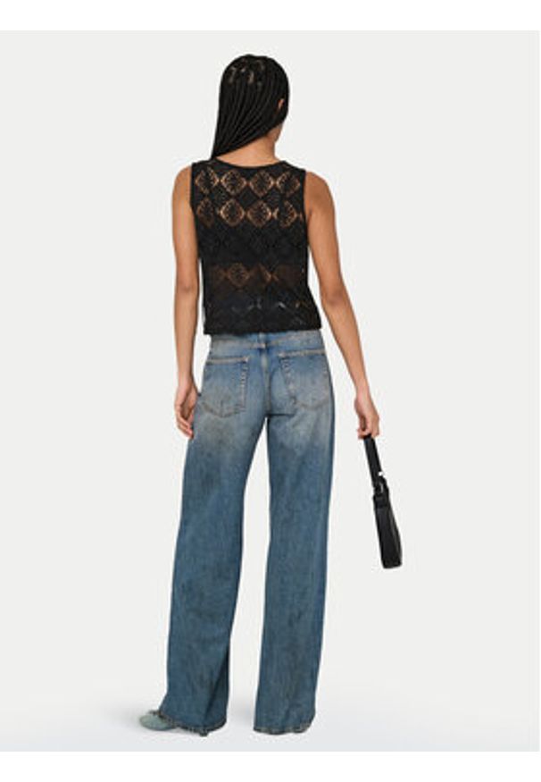 JDY Top Eva 15351499 Czarny Regular Fit. Kolor: czarny. Materiał: syntetyk