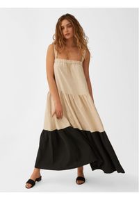 Undress Code Sukienka letnia Dolce Far Niente 562 Beżowy Regular Fit. Kolor: beżowy. Materiał: bawełna. Sezon: lato #1