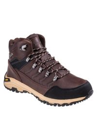 Hi-tec - Męskie Buty Turystyczne Leknes Leather Mid Cut. Kolor: czarny, brązowy, wielokolorowy. Sport: turystyka piesza