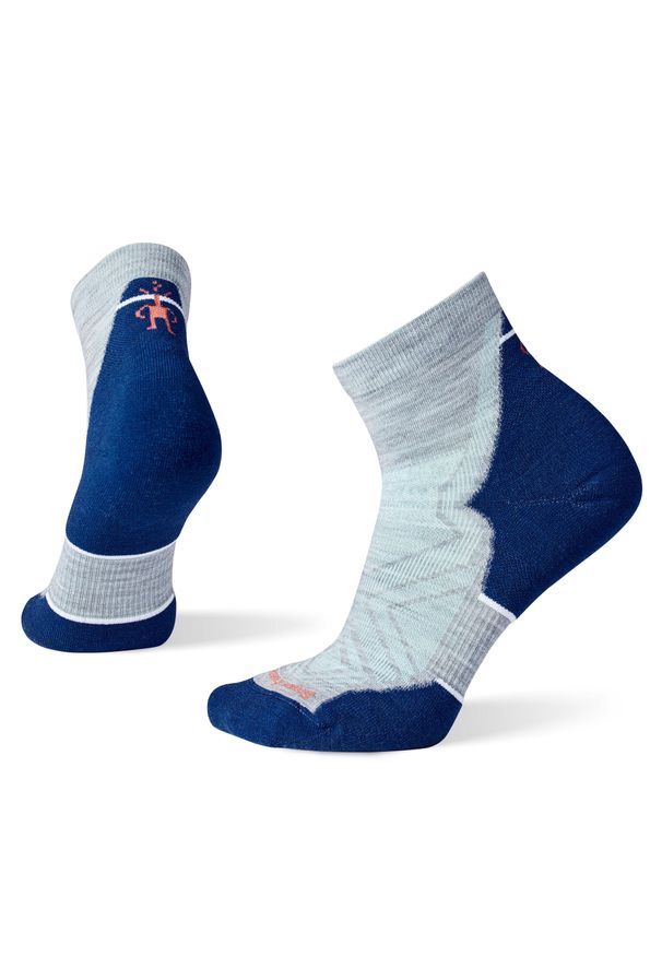 Skarpety Biegowe Damskie Smartwool Run Targeted Cushion Ankle Socks. Kolor: wielokolorowy, niebieski, szary. Sport: bieganie