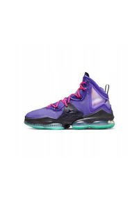 Buty koszykarskie męskie Nike Lebron Xix. Zapięcie: sznurówki. Kolor: fioletowy. Materiał: materiał, syntetyk, guma. Szerokość cholewki: normalna. Sport: koszykówka