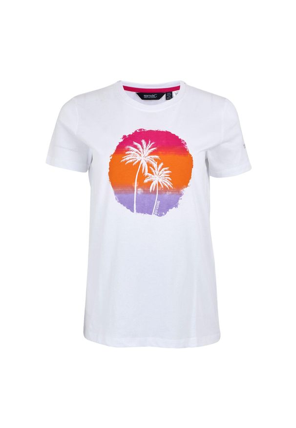 Regatta - T-shirt Damski Z Palmą. Kolor: biały