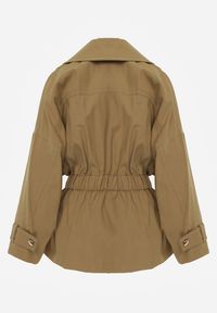 Renee - Zielona Kurtka z Bawełny i Wiskozy o Fasonie Krótkiego Trencza Abicara. Okazja: na co dzień. Typ kołnierza: kaptur. Kolor: zielony. Materiał: wiskoza, bawełna. Długość: krótkie. Styl: casual #8