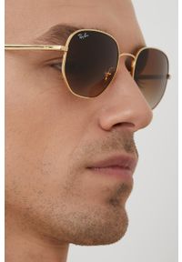 Ray-Ban Okulary przeciwsłoneczne 0RB3682 kolor złoty. Kolor: złoty #4