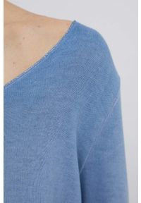 Frieda & Freddies sweter damski lekki. Kolor: niebieski. Materiał: materiał, dzianina. Długość rękawa: długi rękaw. Długość: długie #3