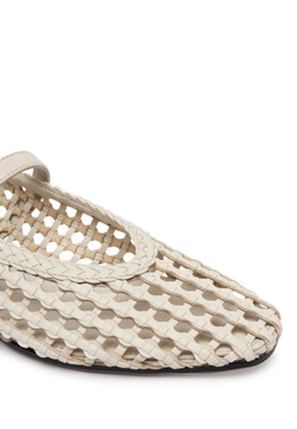TOMMY HILFIGER - Tommy Hilfiger Baleriny Mary Jane Ballerinas FW0FW09244 Kremowy. Kolor: kremowy. Materiał: skóra