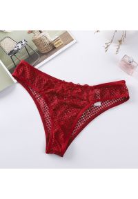 Intica - Figi koronkowe klasyczne eleganckie Sumru. Kolor: czerwony. Materiał: koronka. Wzór: koronka