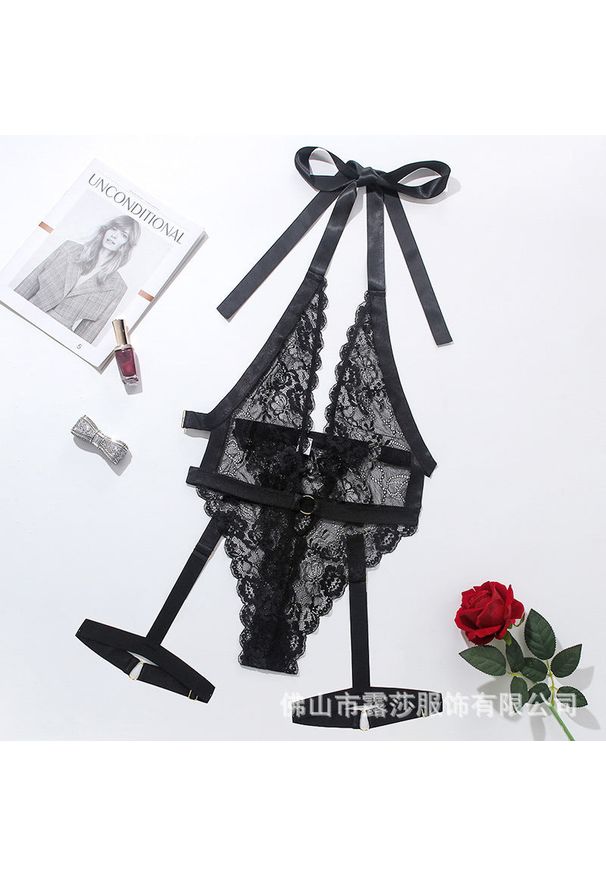 Intica - Body koronkowe z dekoltem do stylizacji specjalnych Perry. Kolor: czarny. Materiał: koronka. Wzór: koronka