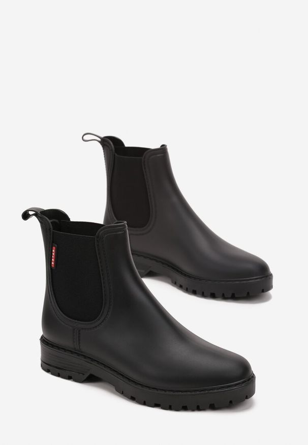 Renee - Czarne Kalosze z Elastycznymi Wstawkami Zanara. Kolor: czarny