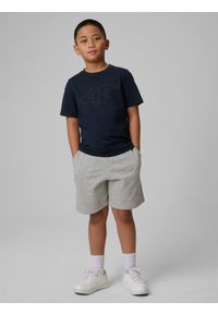 4f - 4F T-shirt z nadrukiem chłopięcy - granatowy 128 (7-8 lat). Okazja: na co dzień. Kolor: niebieski. Materiał: dzianina, jersey, bawełna. Wzór: nadruk. Sezon: lato. Styl: casual, klasyczny, sportowy #2