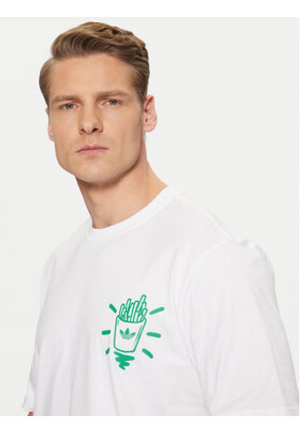 Adidas - adidas T-Shirt Street B JD0677 Biały Loose Fit. Kolor: biały. Materiał: bawełna. Styl: street