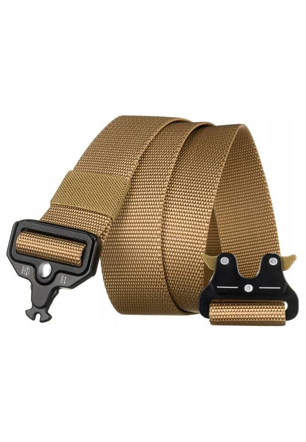 Inny - Długi, parciany pasek z klamrą QR khaki DH] BLBELT. Kolor: brązowy. Materiał: poliester, jeans