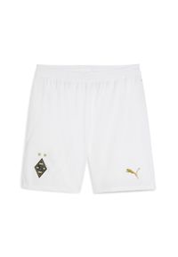 Puma - Męskie szorty Borussia Mönchengladbach 125th Anniversary PUMA. Kolor: biały, wielokolorowy, beżowy. Długość: krótkie. Wzór: aplikacja. Sezon: lato