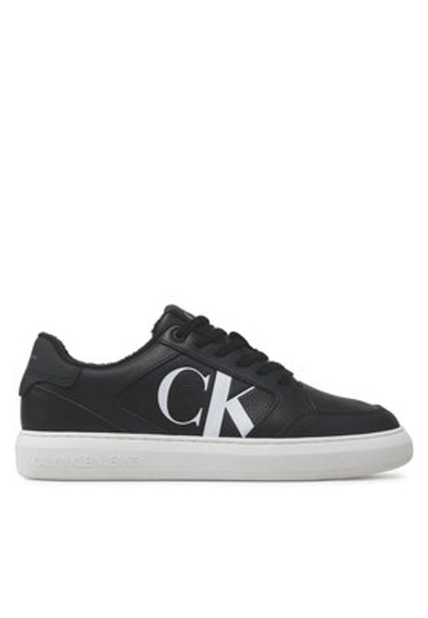 Calvin Klein Jeans Sneakersy Casual Cupsole Lth-Pu Mono YM0YM00573 Czarny. Okazja: na co dzień. Kolor: czarny. Materiał: skóra