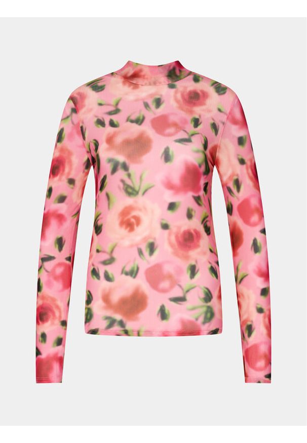 Edited Bluzka Fiore Różowy Tight Fit. Kolor: różowy. Materiał: syntetyk