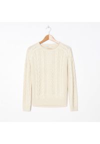 House - Sweter z warkoczowym splotem - Kremowy. Kolor: kremowy. Materiał: ze splotem #1
