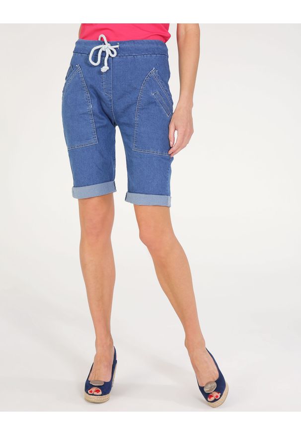 Unisono - JEANSOWE SZORTY 220-2599 JEA MED. Materiał: jeans