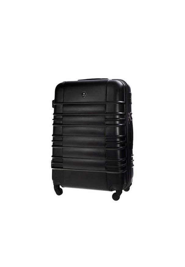 Solier - Duża walizka podróżna STL838 czarna. Kolor: czarny. Materiał: materiał