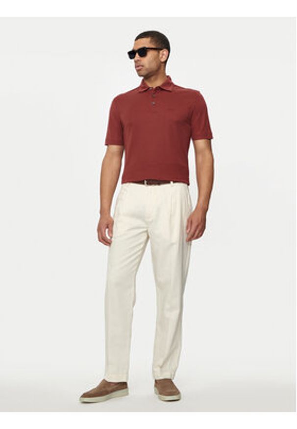 BOSS - Boss Polo Press 55 50508830 Czerwony Regular Fit. Typ kołnierza: polo. Kolor: czerwony. Materiał: wiskoza